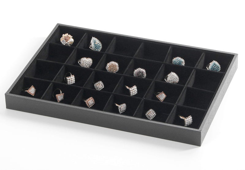 Stratalife Stackable Jewelry Tray 24 Grid Jewelry Organizer Tray Removable Jewelry Display Drawer Organizer Case Storage Showcase for Drawer (24 Grid) - Image 3